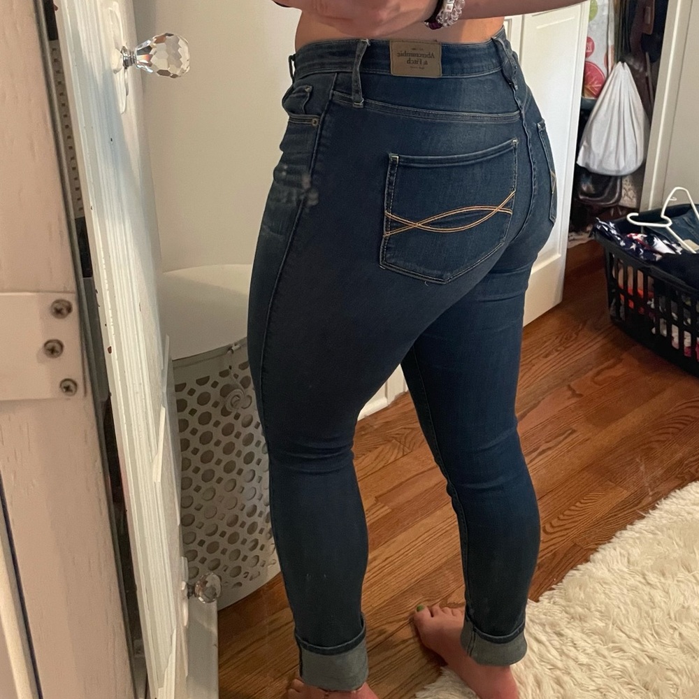 Abercrombie & Fitch S 30 med wash skinny jeans